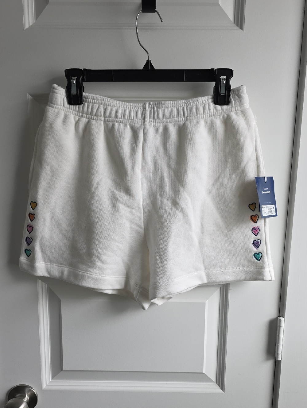 Roller Rabbit X Target White Terry Shorts w Multicolor Heart Embroidery SmalG034